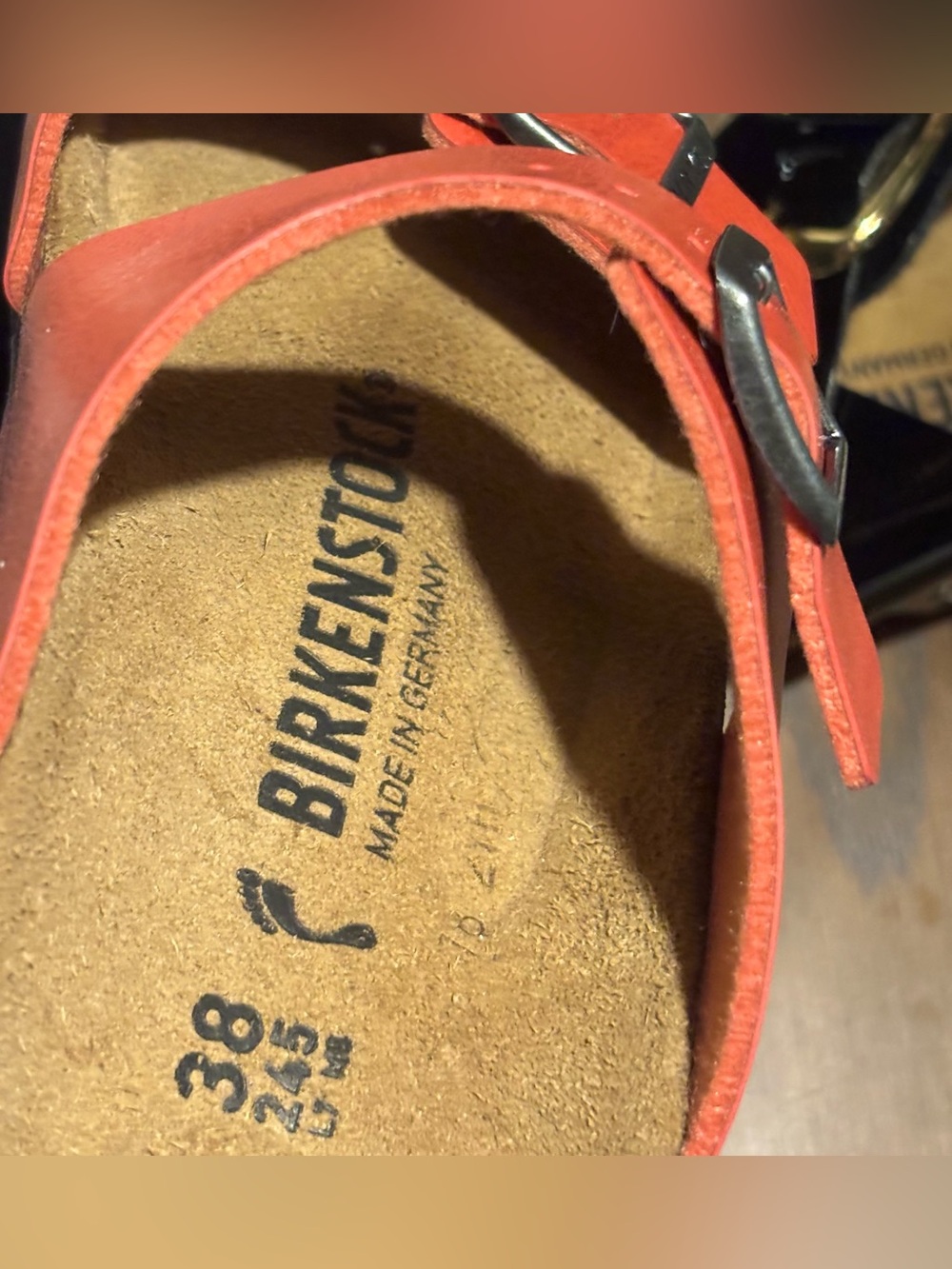 Birkenstock 💅 Sydney Graceful Mars Red Birko-Flor Sandals Slides Size 38 7 7.5 - Picture 2 of 7